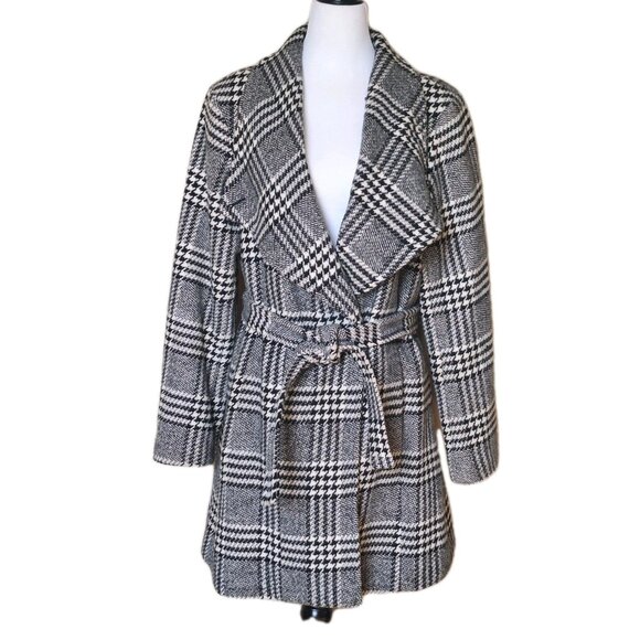 GUESS HOUNDSTOOTH CHECK Peacoat Black & White SIZE LARGE - Picture 1 of 14